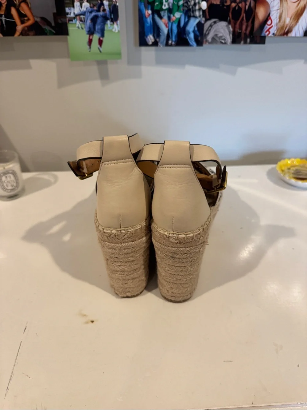 Tory Burch Basketweave Espadrille Wedges